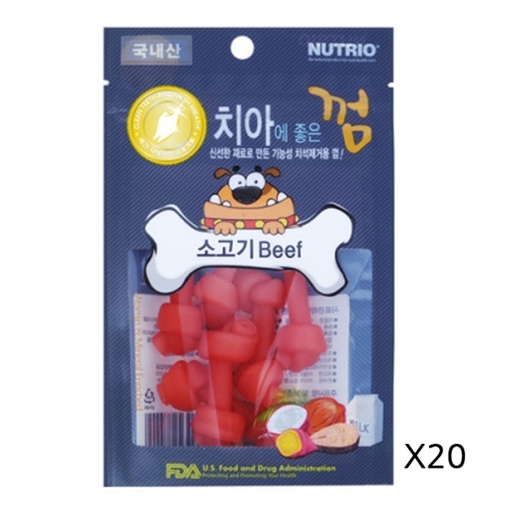 강아지 소고기 치석껌 일상 80g 20P 반려견 치석관리
