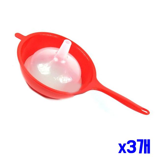 x3개 중 색상랜덤 여과기포함 깔대기 주방깔때기
