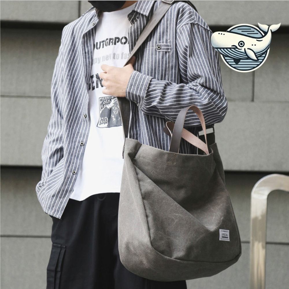 소가죽 크로스백 빈티지 캔버스 사각 토트백
