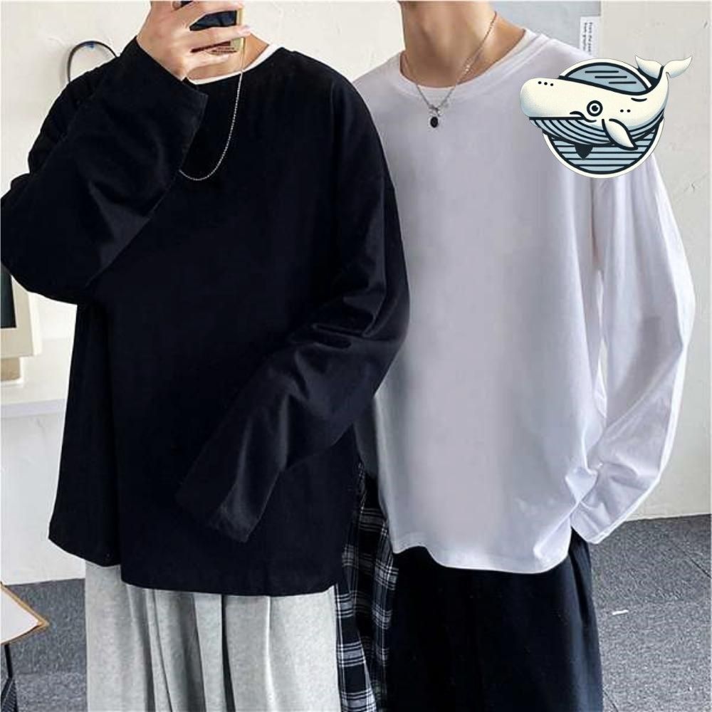 데일리 라운드 롱슬리브 남녀공용 기본 티셔츠