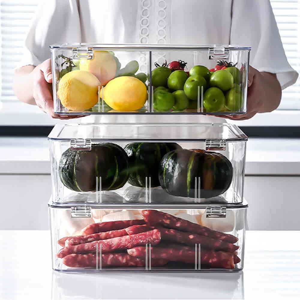 고급형 투명 칸막이 야채보관 냉장고정리함