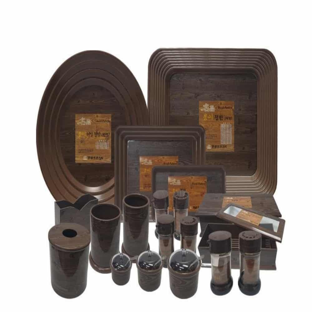 나무무늬 사각 쟁반 5호 다과쟁반 트레이쟁반