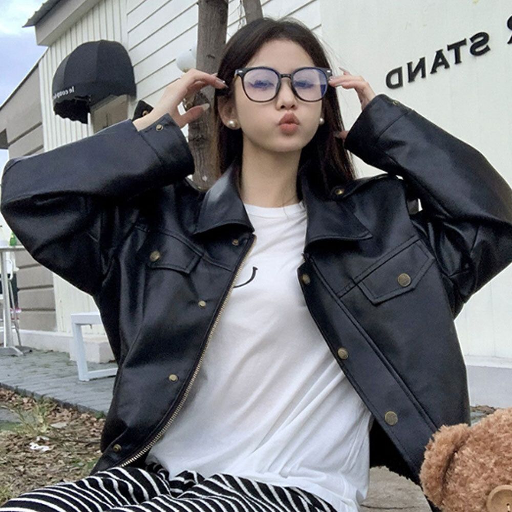 데일리 여성 멋쟁이 캐주얼 레더 점퍼 패션 예쁜 자켓