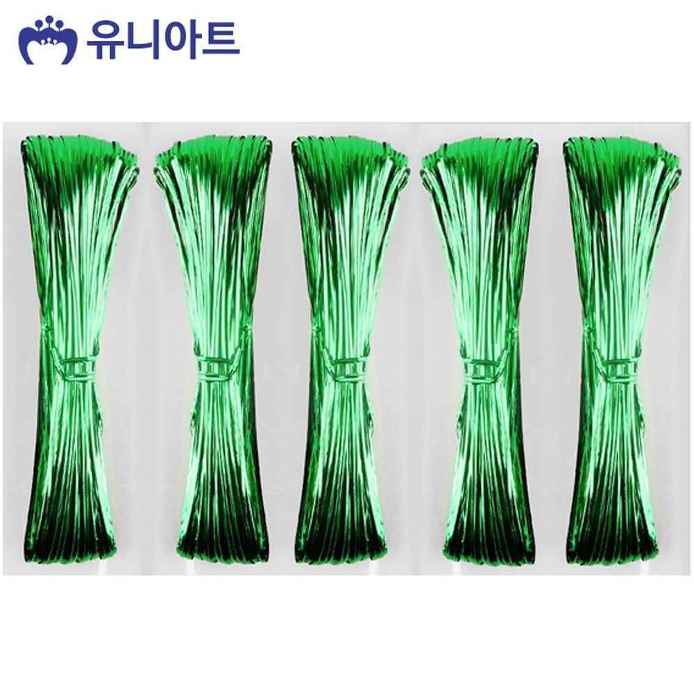 유니아트 (공예철사) 빵끈 (초록) 선물포장 끈 G250