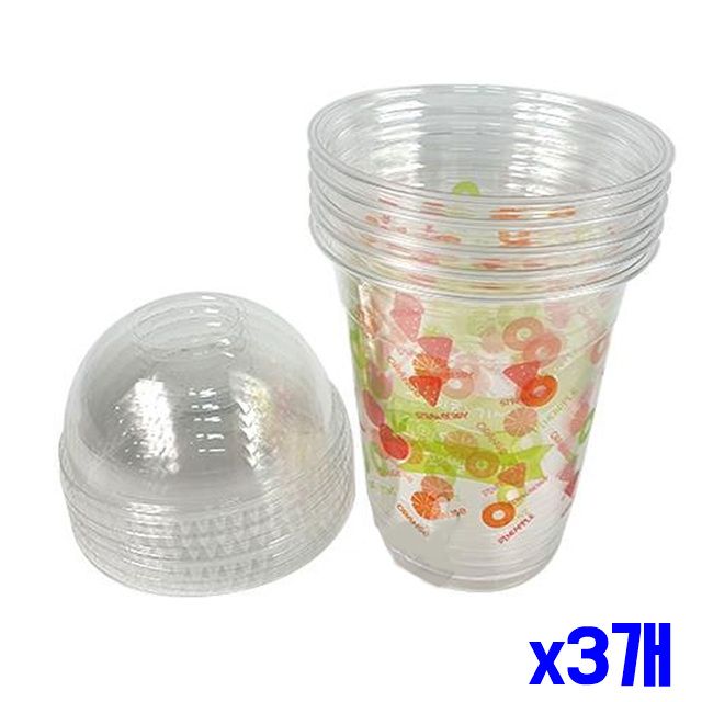 플라스틱 패턴 x3개 5P 테이크아웃컵 피크닉 카페용품
