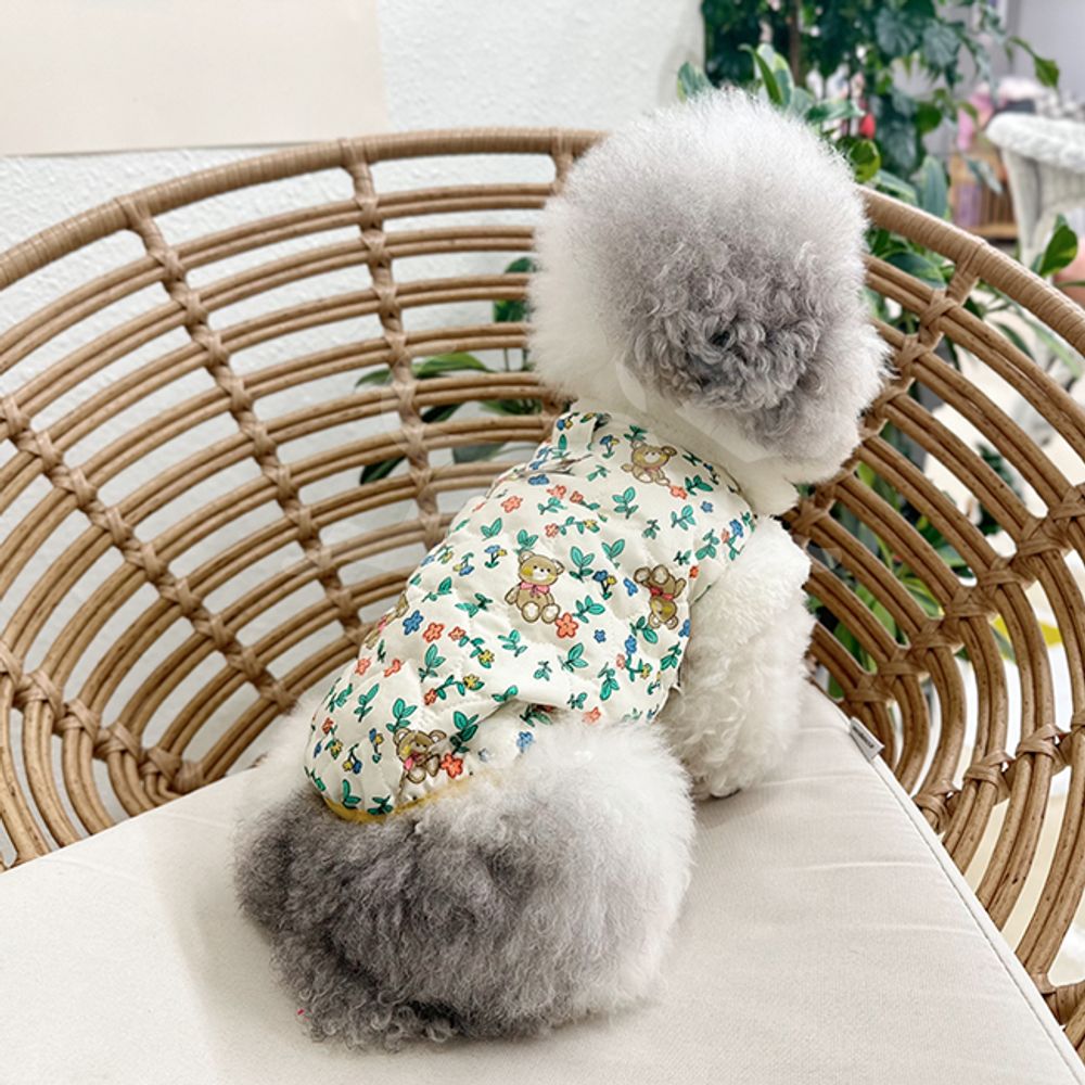 강아지 부끄곰 패딩 조끼 2XL 1P 반려견 겨울 점퍼