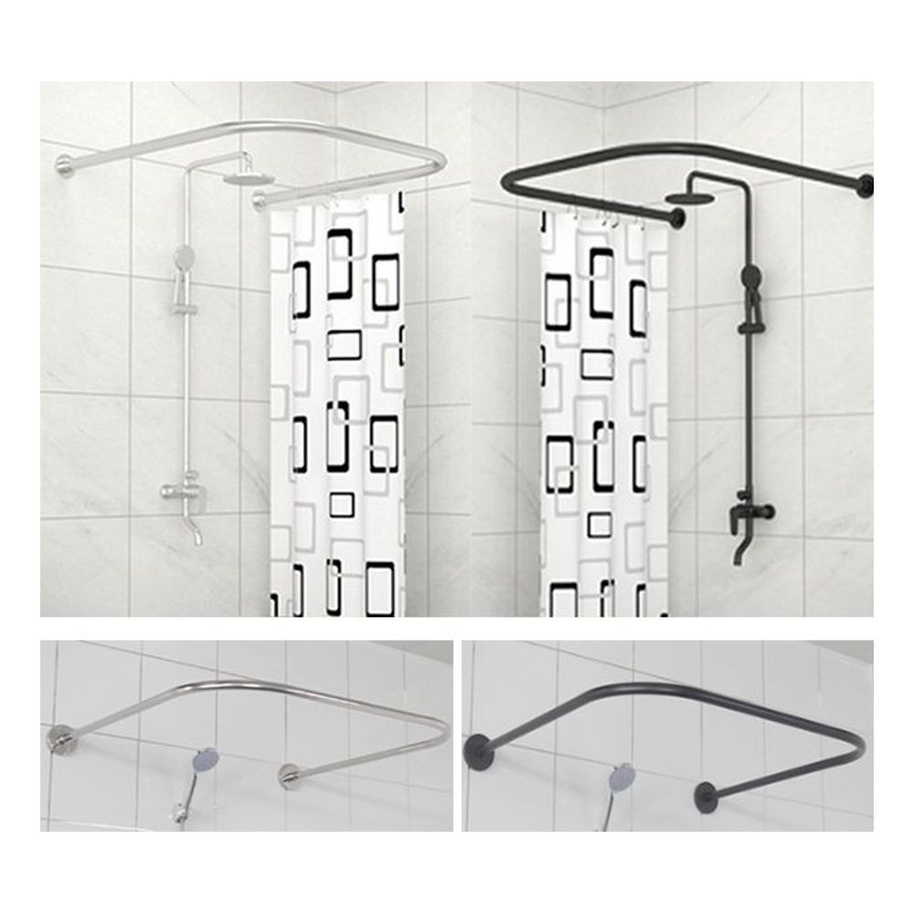 키밍 욕실 샤워커튼봉 ㄷ자 코너 80-110cm 곡선봉