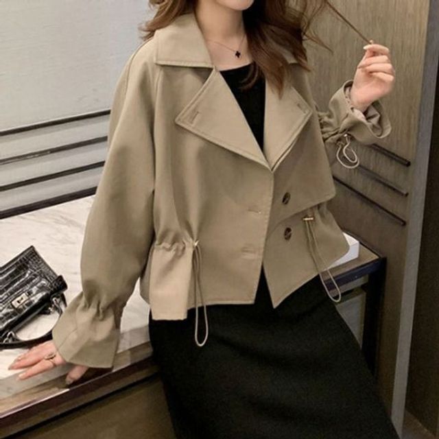 코트 트렌치 크롭 봄 정장 자켓 외투 여성 야