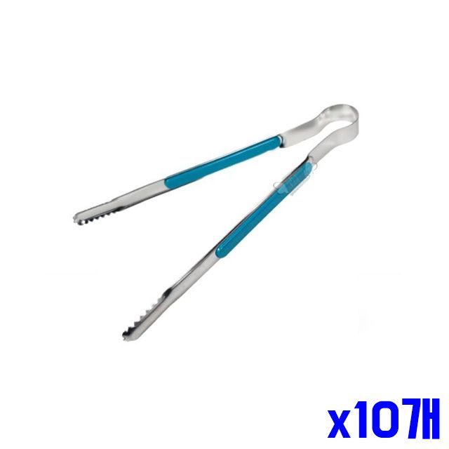 주방집게 다용도 x10개 특대 조리집게 스텐 집게 블루