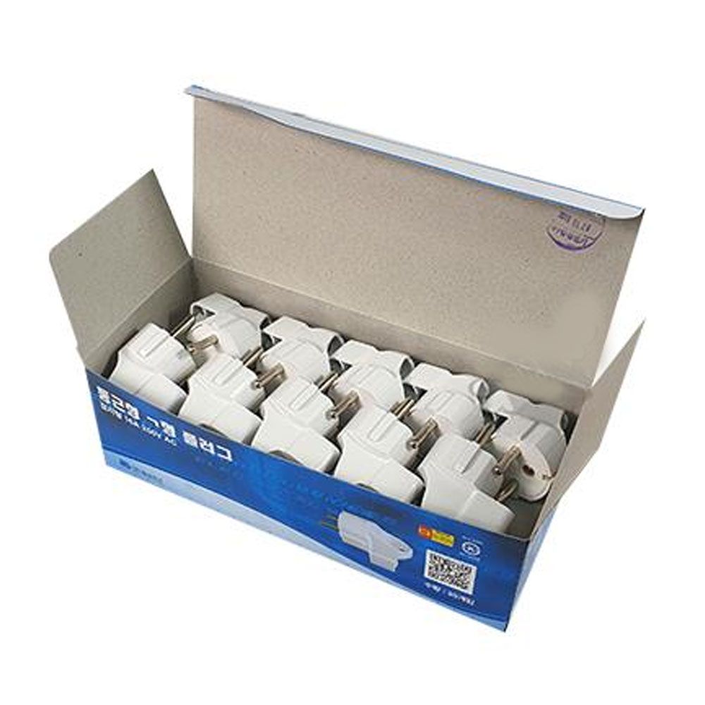 가정용품 20P ㄱ자형 둥근플러그 접지 콘센트플러그