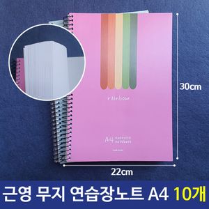 아이티알,LZ 근영 무지 연습장노트 A4 핑크 파랑 랜덤배송 10개