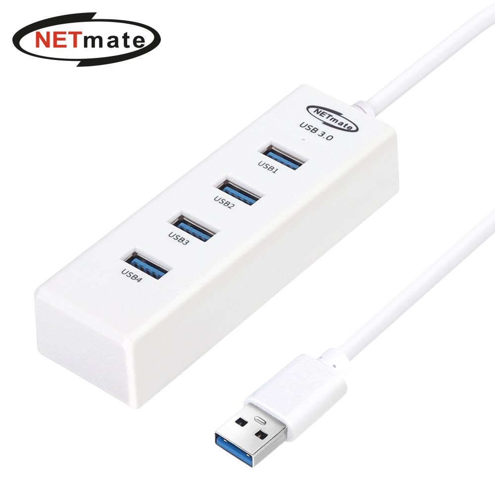 NETmate NM-UBA305W USB3.0 4포트 허브 (화이트)