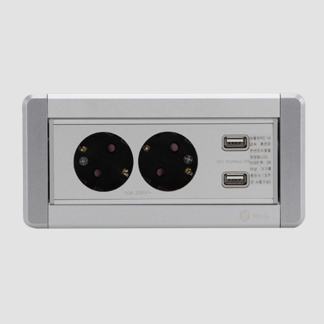 가구 매입콘센트 BID-202M 실버 직사각