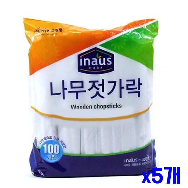 100개입 일회용 나무젓가락 업소용 대용량 x5개 소풍
