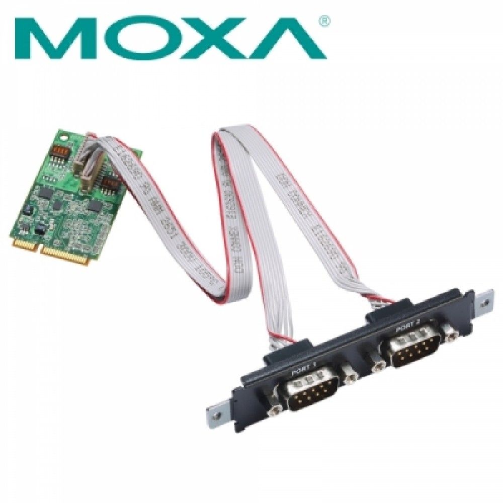 MOXA CPJS102NJST Mini PCI Express 2포트 RS232 시리