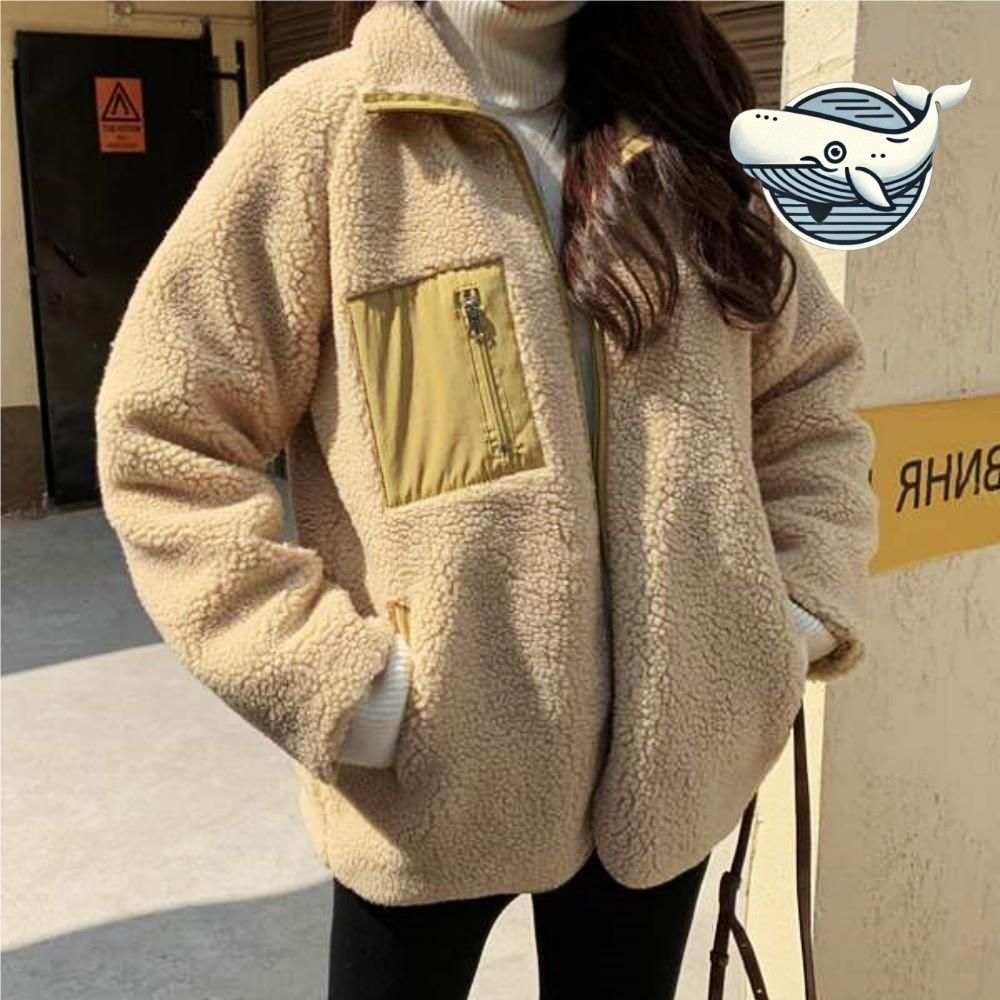 부드러운 후리스 자켓 남여공용 레트로 스타일