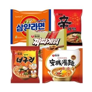 아침라면 한끼라면 봉지라면 5종