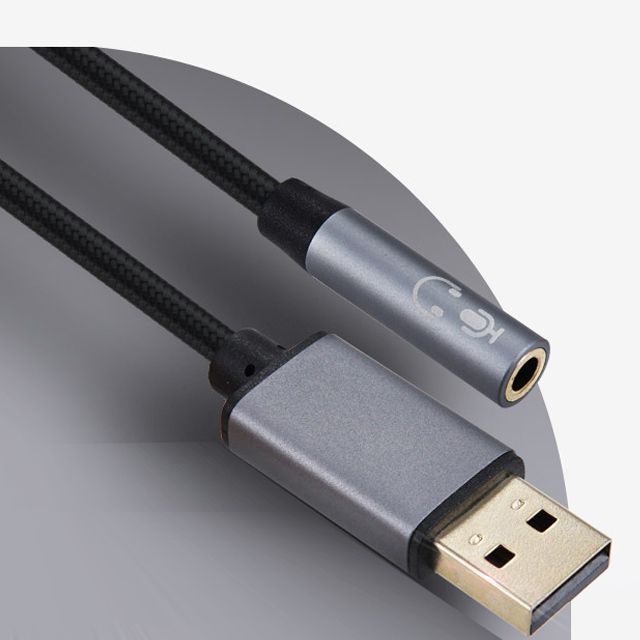 USB Type A to AUX 3.5mm 스테레오 오디오 컨버터 명