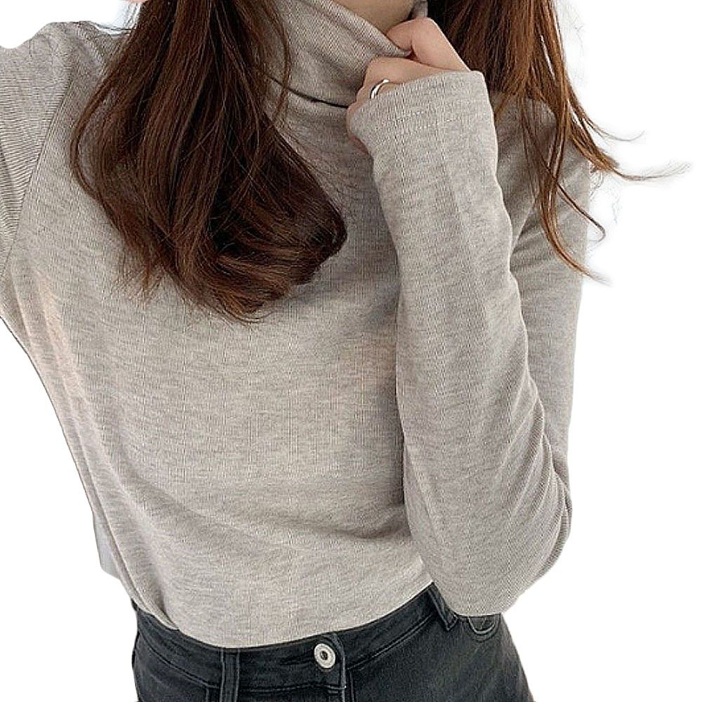 여성 데일리 기모 목폴라 인기 긴팔 티셔츠 목티