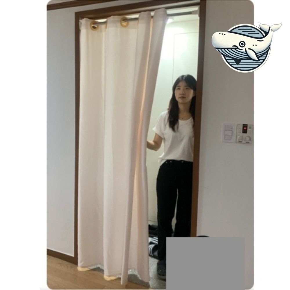 아이보리 공간분리 간편가리개 사이드