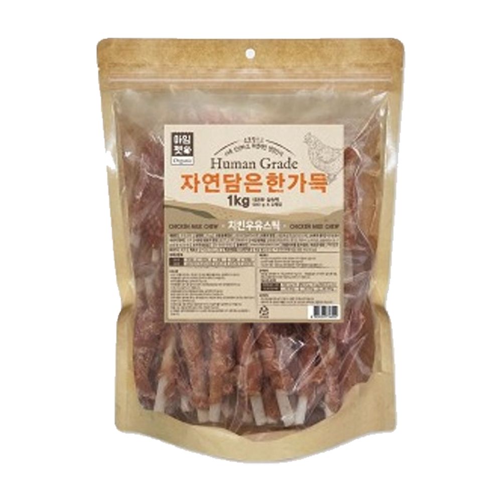 생활모음 강아지 간식 한가득 1kg 치킨우유스틱