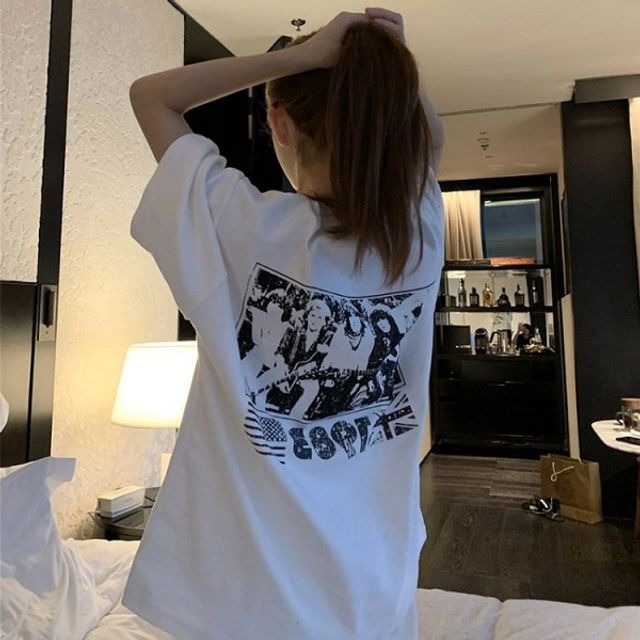박스티 여자 면반팔티 기본 여성 데이 루즈핏 티셔츠