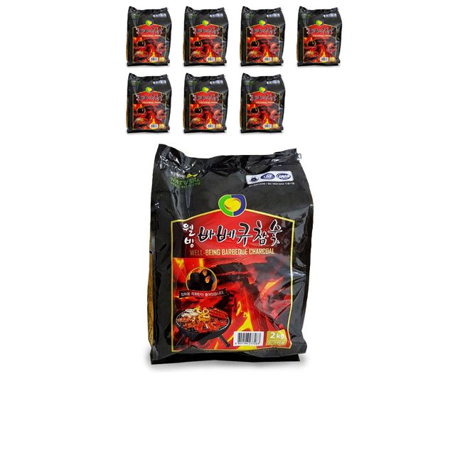 야외에서 요리할때 사용하는 바베큐 참숯 2kg X 8개