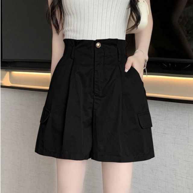 여성 뒷밴딩 카고 기본 하이웨이스트 데이 여름 반바
