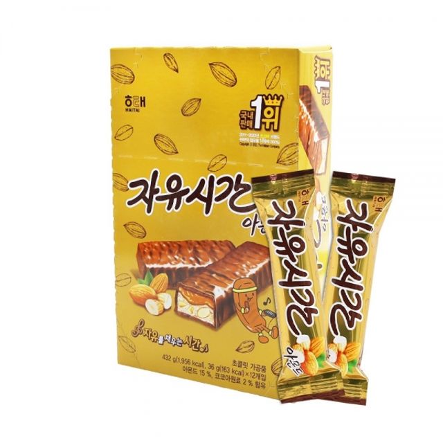 해태 자유시간 아몬드 36gx12개 초코바