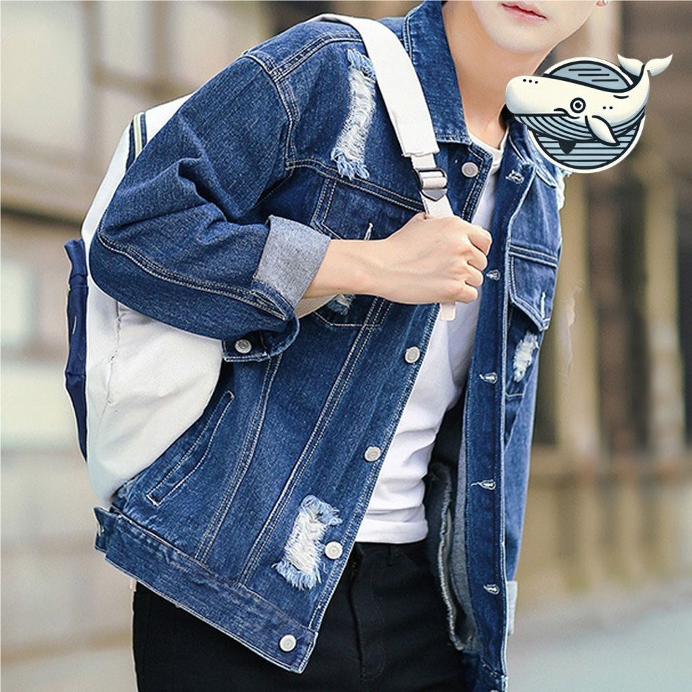 남자 진청 데님 자켓 캐주얼 후드 맨투맨
