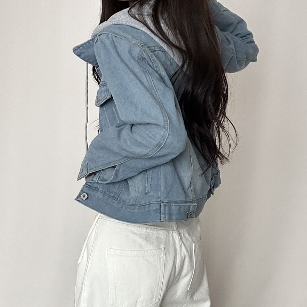 여자 데일리 탈부착 후드 청자켓 830