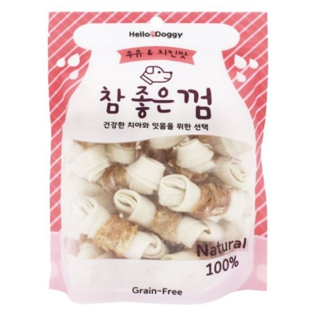 강아지간식 개껌 칭찬간식 훈련용 치킨 우유껌15p x 6