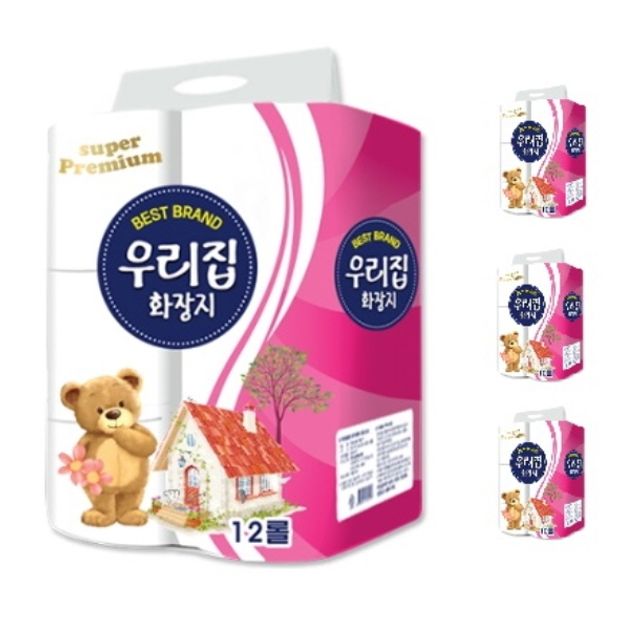 4개세트 국산펄프 롤티슈 23m3겹12롤