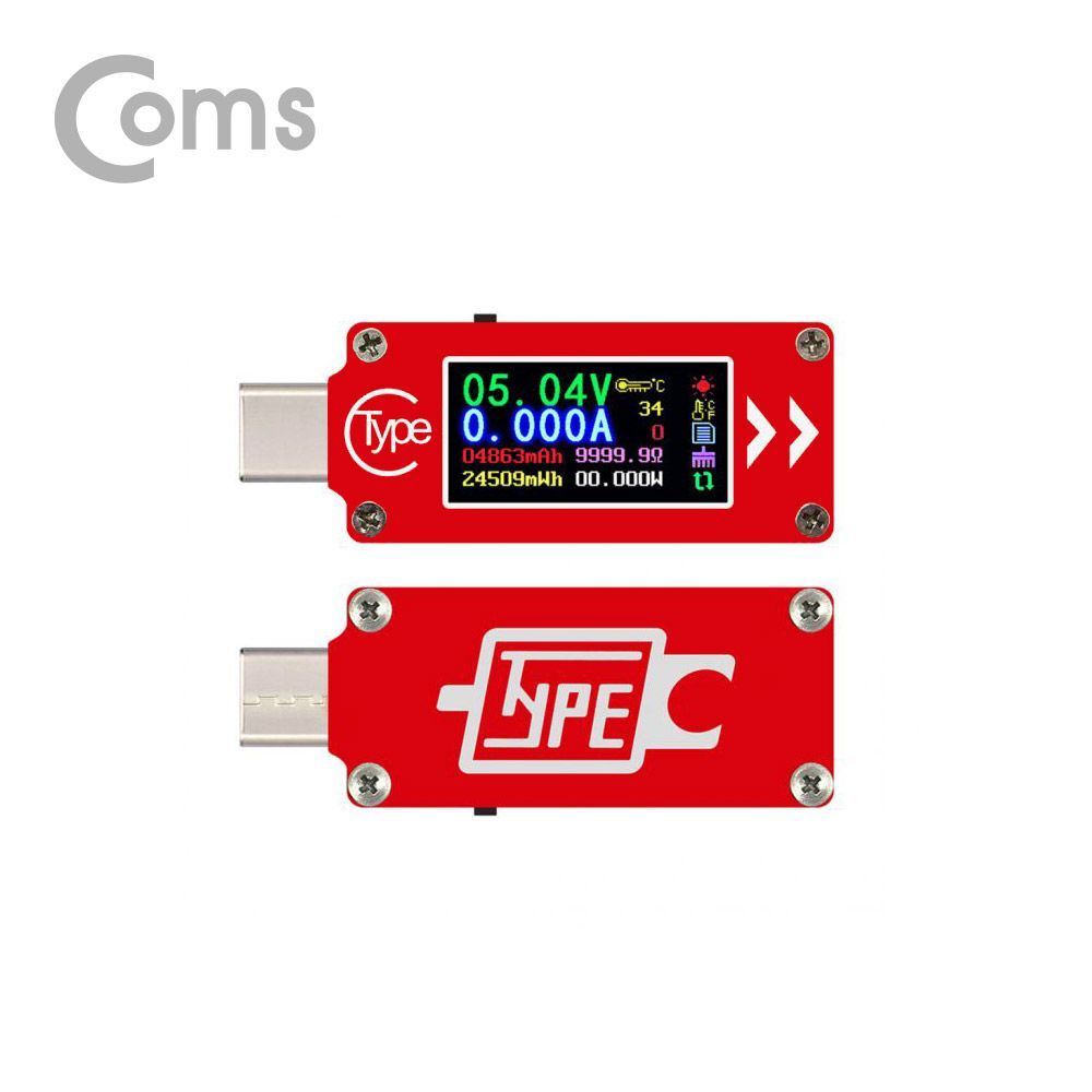 Coms USB 3.1 Type-C 테스터기(멀티미터 측정기) LCD