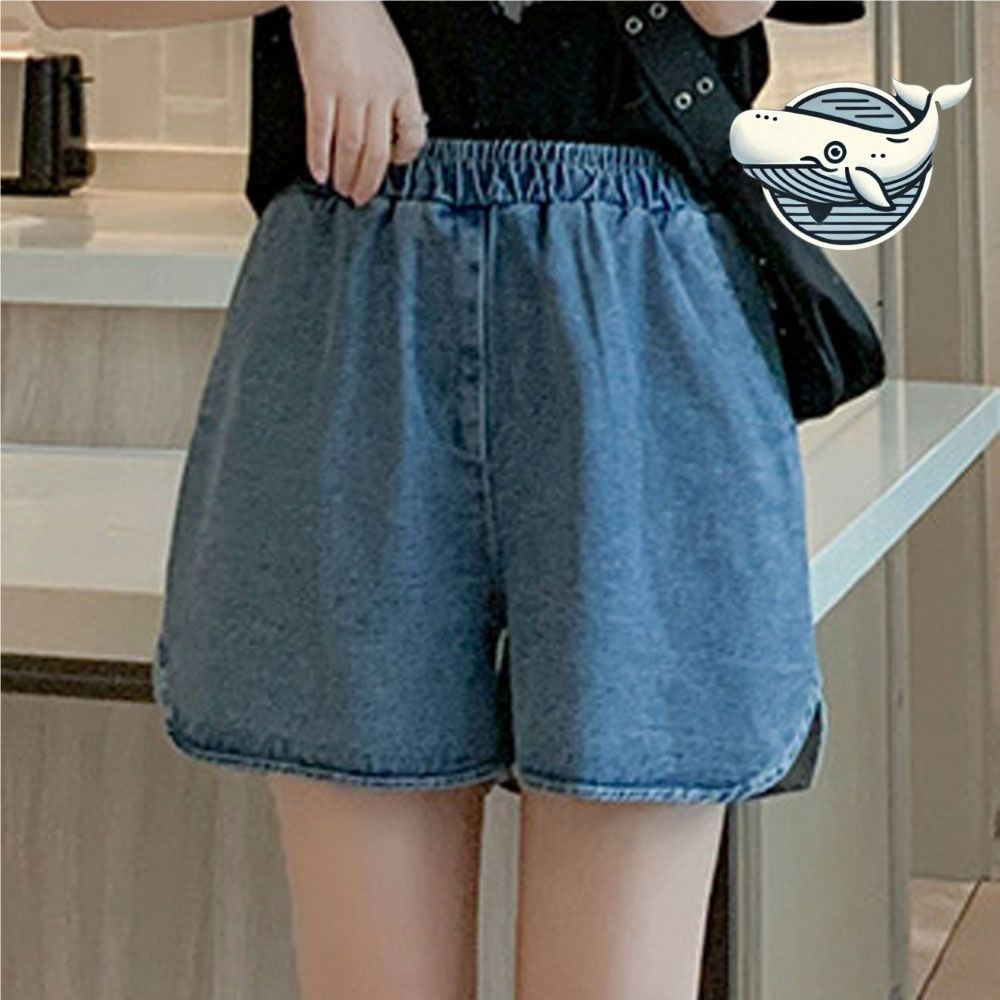 여름 루즈핏 데님 숏바지 허리밴딩 캐주얼