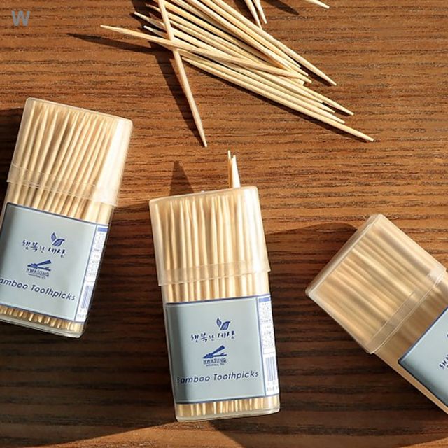 대나무 이쑤시개 사각통 300P 1box