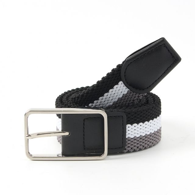 블랙 삼색 패브릭 사각핀버클 벨트 캐주얼벨트