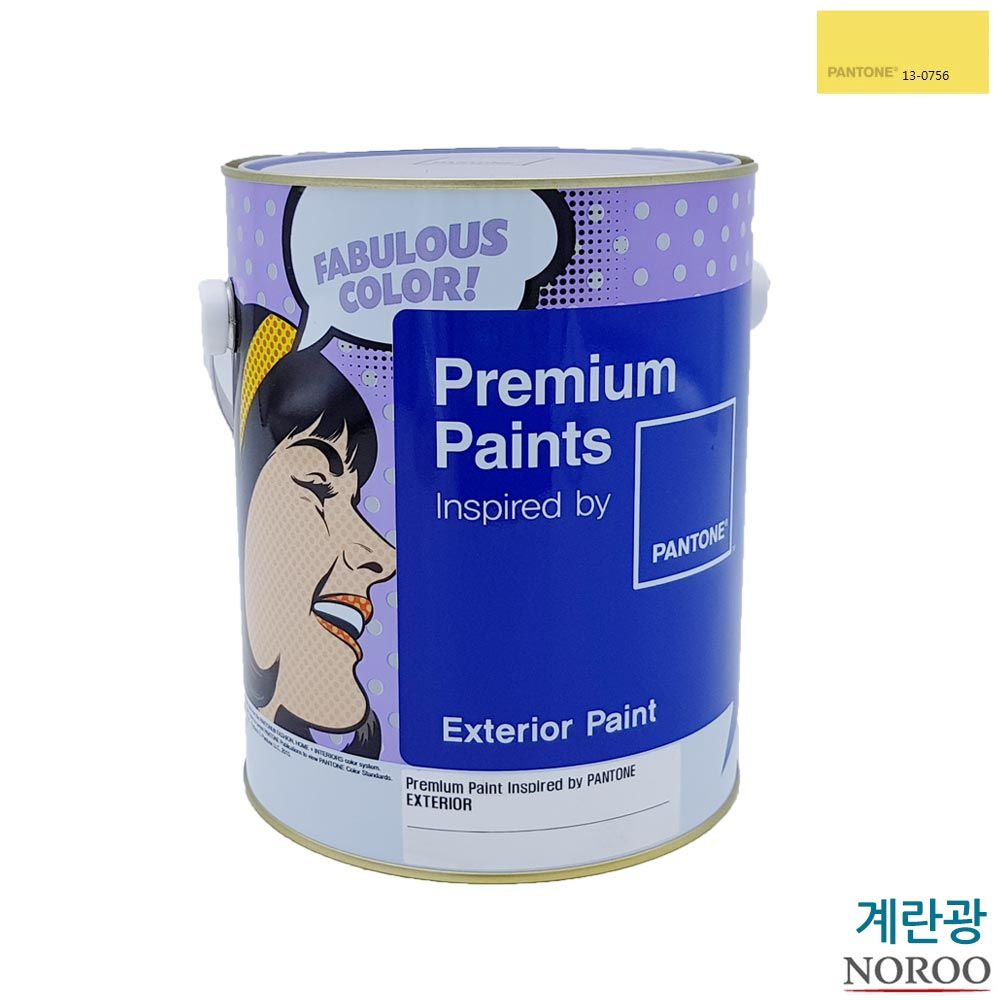 팬톤 외부용 계란광 수성페인트 4L 노랑13-0756