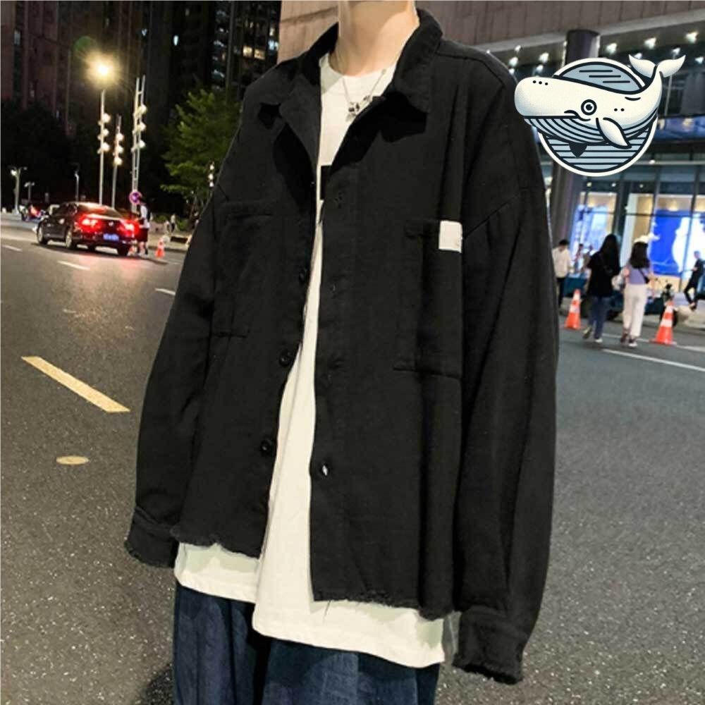 남성 오버핏 캐주얼 셔츠 자켓 블랙 베이지
