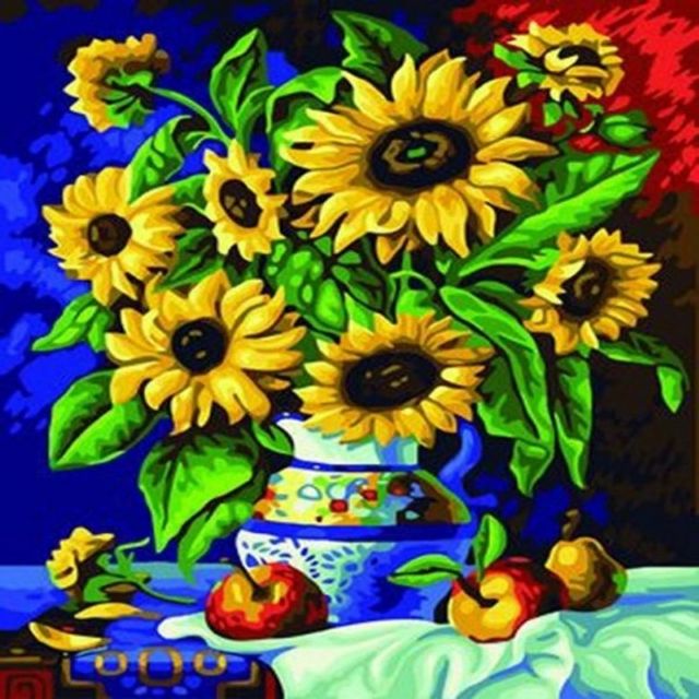 해바라기 그림 꽃병 비엔나 명화그리기