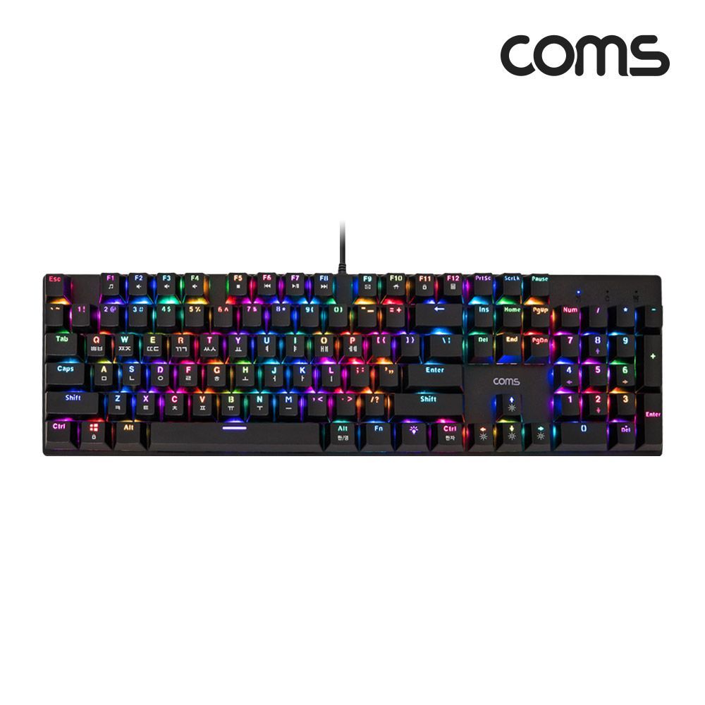 USB 게이밍 기계식 키보드 RGB 적축 레인보우 LED