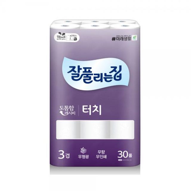 잘풀리는집 두루마리휴지 깨끗한 터치 화장지 30롤