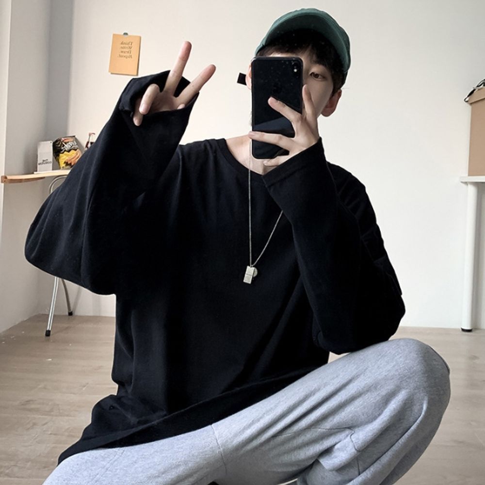 긴팔티셔츠 상의 남자긴팔티 긴팔 남자 라운드넥