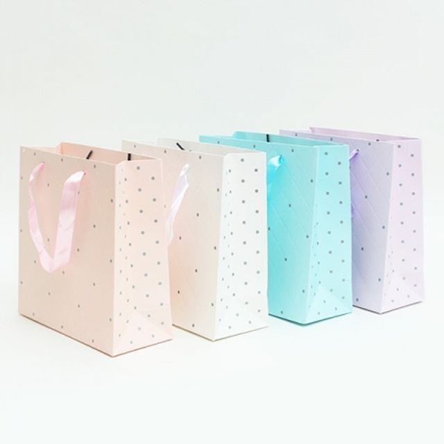 도트무늬 쇼핑백 (대-34x34cm) 10매 랜덤발송
