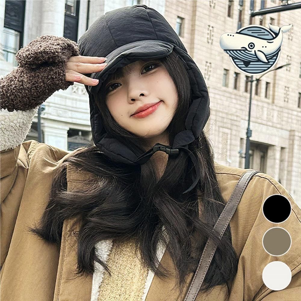 여성용 방한귀달이 캡 패딩 모자 따뜻한 캐주얼