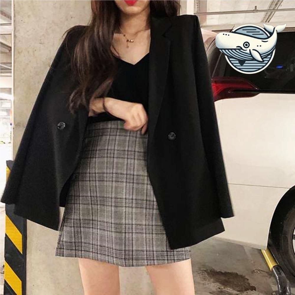 모던 스타일 캐주얼 자켓 여성용 기본 블랙