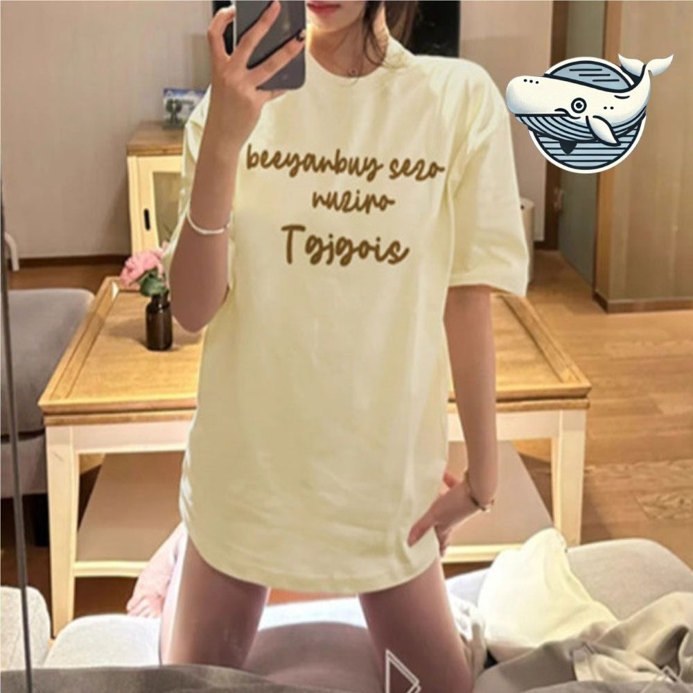 여성 베이직 영문 프린팅 반팔 티셔츠 모던