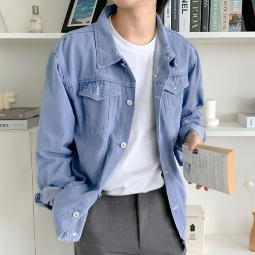 데님 청자켓 루즈핏 카라 봄 가을 캐주얼 남녀