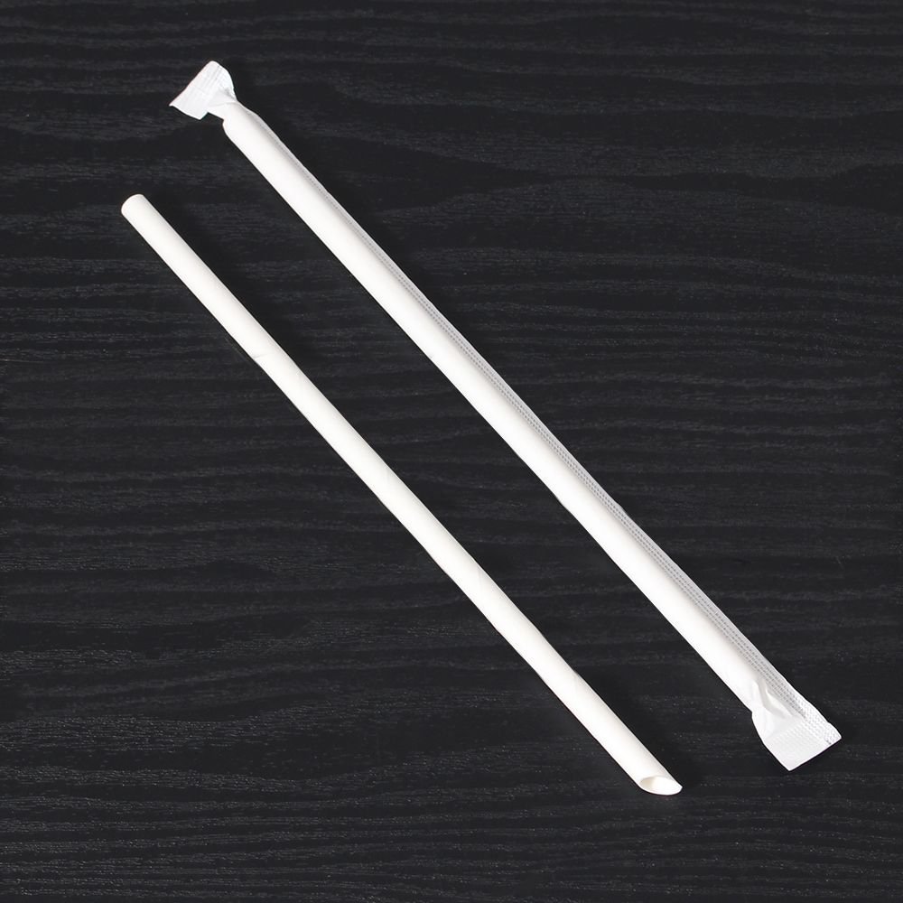 종이빨대 7.0mmX210mm 사선형 흰색 개별포장 5000개