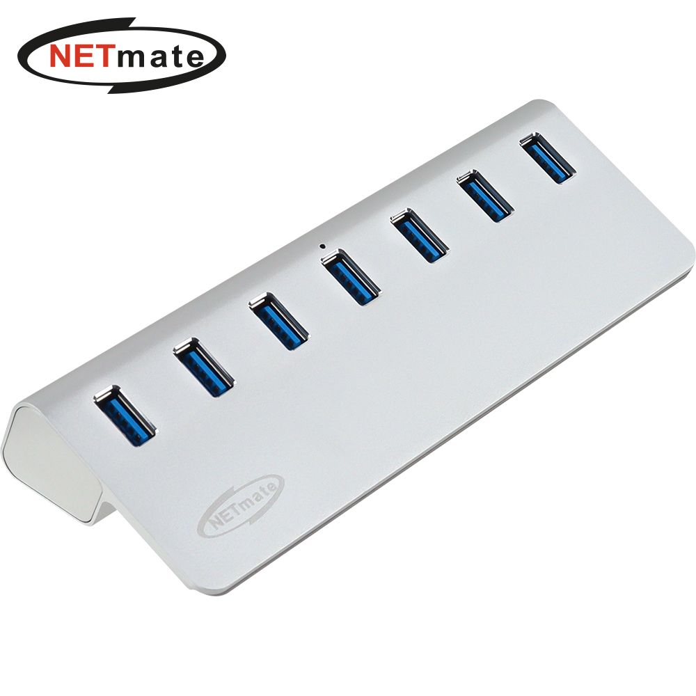 강원전자 넷메이트 NM-UT327S USB3.2 7포트 허브 실버